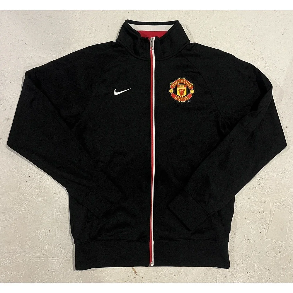 MANCHESTER UNITED 2013 SOCCER TRACK JACKET NIKE #478167-010 Size S‎ Black Color